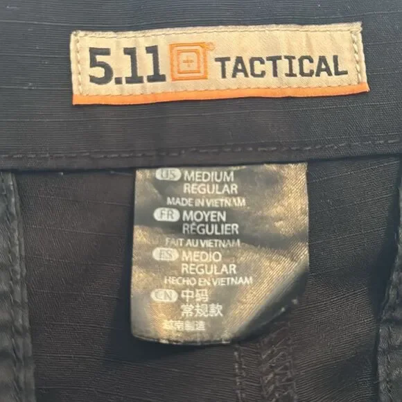 5.11 Tactical Mens Black Cargo Outdoor Hiking Pockets Preppy Pants - Picture 16 of 16